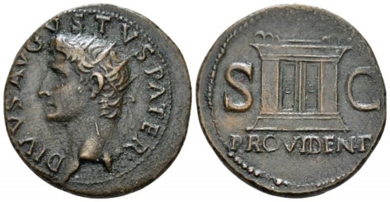 Divus Augustus Dupondius Rome circa 37-41, Æ 24.60 mm., 14.01 g.
Radiate head l...