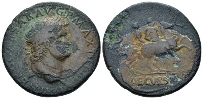 Nero, 54-68 Sestertius Lugdunum circa 67, Æ 39.30 mm., 22.54 g.
IMP NERO CAESAR...