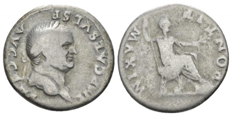 Vespasian, 69-79 Denarius Rome 73, AR 18.80 mm., 2.84 g.
Laureate head r. Rev. ...