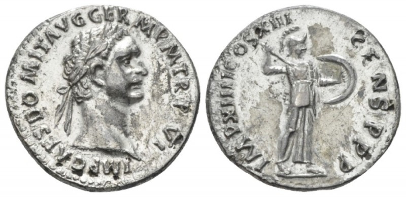 Domitian, 81-96 Denarius plated circa 87, AR 19.00 mm., 3.18 g.
Laureate head r...