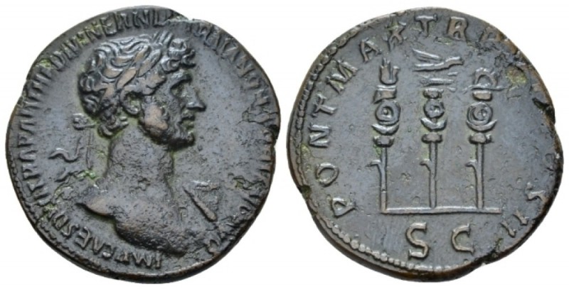 Hadrian, 117-138 As Rome circa 118, Æ 26.40 mm., 9.53 g.
Laureate bust r., with...