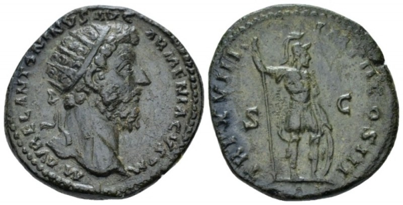 Marcus Aurelius, 161-180 Dupondius Rome circa 165, Æ 27.00 mm., 12.50 g.
Radiat...