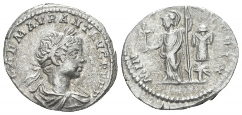 Caracalla, 198-217 Denarius circa 198, AR 18.30 mm., 3.34 g.
Laureate, draped a...