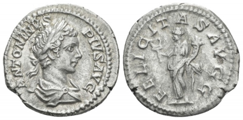 Caracalla, 198-217 Denarius Rome 201-206, AR 20.00 mm., 2.98 g.
Laureate and dr...