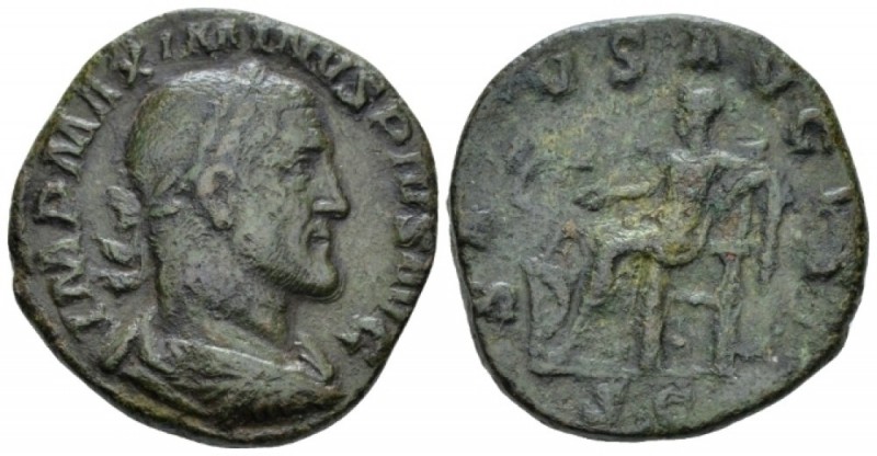 Maximinus I, 235-238 Sestertius circa 235-236, Æ 33.20 mm., 20.11 g.
Laureate, ...