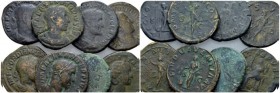 Lot of 10 Sestertii II-III cent., Æ 0.00 mm., 198.00 g.
Lot of 10 Sestertii, Including: Gordian III (3), Maximinus (2), J. Mamaea, S. Alexander (3), ...