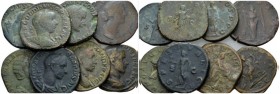 Lot of 11 Sestertii II-III cent., Æ 0.00 mm., 220.26 g.
Lot of 11 Sestertii, including: Gordian III (6), S. Alexander (2), Maximinus, J. Mamaea, Faus...