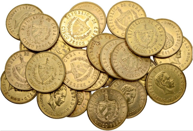 [188.08g]
KUBA
Republik. 5 Pesos 1916. Lot von 25 Exemplaren. Feingewicht tota...