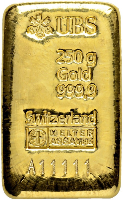 [250.00g]
GOLDBARREN
Diverse Barren. 250 Gramm Goldbarren. Seriennummer A11111...