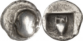 (470-440 a.C.). Beocia. Tebas. Hemidracma. (S. 2371 var) (CNG. IV, 1345). 2,43 g. MBC-.