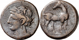 (221-210 a.C.). Zeugitana. Cartago. AE 22. (S. 6512). 7,17 g. MBC.