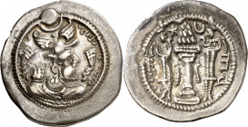 Imperio Sasánida. Peroz (457-483). ART (Ardeshir Khurra). Dracma. (Mitchiner A. & C. W. 987 var). Fecha incierta. 4,02 g. EBC-.