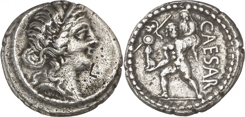 (47-46 a.C.). Julio César. Denario. (Spink 1402) (S. 12) (Craw. 458/1). Contrama...