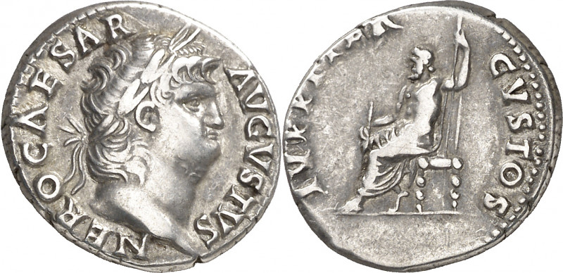 (65-66 d.C.). Nerón. Denario. (Spink 1943 var) (S. 119) (RIC. 53). 3,45 g. MBC.