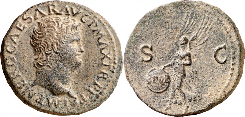 (66 d.C.). Nerón. As. (Spink 1976 var) (Co. 302) (RIC. 543). 10,43 g. EBC-/MBC+....