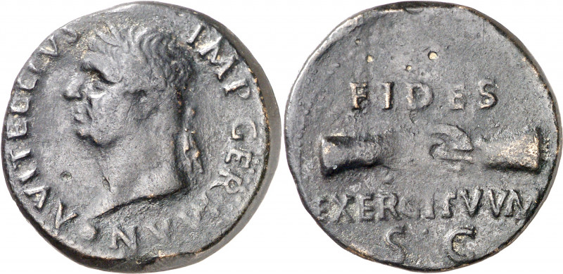 (69 d.C.). Vitelio. Tarraco. As. (Spink 2217) (Co. 34) (RIC. 42). 8,66 g. MBC.