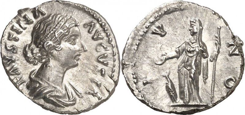 (161-175 d.C.). Faustina hija. Denario. (Spink 5255) (S. 120a) (RIC. 688). 2,77 ...