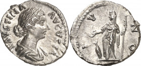 (161-175 d.C.). Faustina hija. Denario. (Spink 5255) (S. 120a) (RIC. 688). 2,77 g. EBC+.