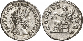 (198-200 d.C.). Septimio Severo. Denario. (Spink 6316) (S. 345) (RIC. 510a). 2,82 g. EBC+.