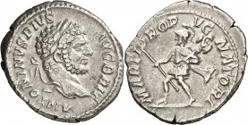 (213 d.C.). Caracalla. Denario. (Spink 6819) (S. 150) (RIC. 223). 3,28 g. MBC.