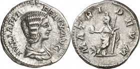 (212 d.C.). Julia Domna. Denario. (Spink 7104) (S. 137) (RIC. 382, de Caracalla). 3,01 g. MBC+.