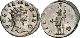 (261-262 d.C.). Galieno. Antoniniano. (Spink 10401 var) (S. 1225a var) (RIC. 317). 3,33 g. EBC-.