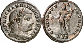 (297-298 d.C.). Maximiano Hércules. Heraclea. Follis. (Spink 13265) (Co. 184) (RIC. 19b, error de leyenda). 9,84 g. MBC+.