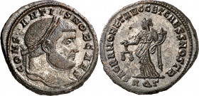 (300 d.C.). Constancio I, Cloro. Aquileia. Follis. (Spink 14094) (Co. 264) (RIC. 30a). 9,12 g. EBC.
