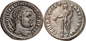 (297-299 d.C.). Galerio Maximiano. Cyzicus. Follis. (Spink 14342) (Co. 39) (RIC. 11b). 11,46 g. MBC+.