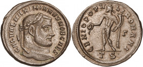 (302-303 d.C.). Galerio Maximiano. Tesalónica. Follis. (Spink 14371) (Co. 78) (RIC. 24b). 10 g. MBC+.