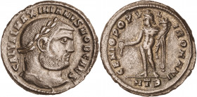 (297-298 d.C.). Galerio Maximiano. Heraclea. Follis. (Spink 14372) (Co. 78) (RIC. 20b). 9,45 g. MBC+.