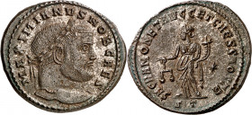 (304-305 d.C.). Galerio Maximiano. Ticinum. Follis. (Spink 14404) (Co. 188) (RIC. 48b). 9,70 g. EBC-.