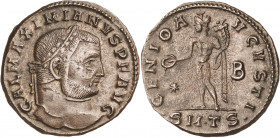 (308-310 d.C.). Galerio Maximiano. Tesalónica. Follis. (Spink 14507) (Co. 40) (RIC. 30a). 6,77 g. MBC+.
