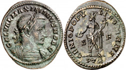(305-307 d.C.). Maximino II, Daza. Treveri. Follis. (Spink 14739) (Co. 92) (RIC. 667b). 8,45 g. EBC-.