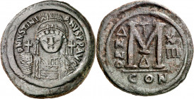 (539-540 d.C.). Justiniano I. Constantinopla. Follis. (Ratto 500) (S. 163). 22,49 g. MBC+.