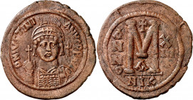 (539-540 d.C.). Justiniano I. Nicomedia. Follis. (Ratto 584) (S. 201). 23,99 g. MBC+.