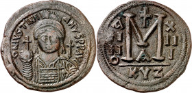(527-565). Justiniano I. Cyzicus. Follis. (Ratto 617) (S. 207). 22,39 g. MBC+.