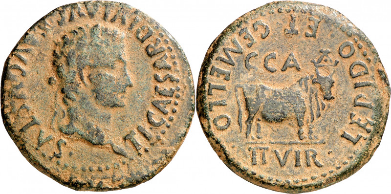 Tiberio. Caesaraugusta (Zaragoza). As. (FAB. 365) (ACIP. 3096). 12,59 g. MBC/MBC...