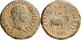 Tiberio. Caesaraugusta (Zaragoza). As. (FAB. 365) (ACIP. 3096). 12,59 g. MBC/MBC+.