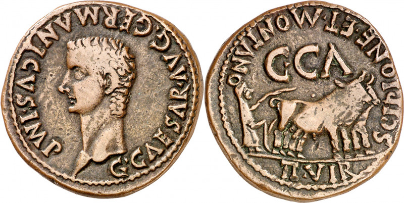 Calígula. Caesaraugusta (Zaragoza). As. (FAB. 389) (ACIP. 3103a). 14,19 g. MBC+....