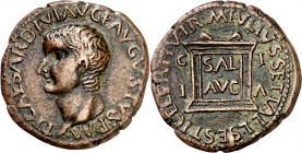 Tiberio. Ilici (Elx). As. (FAB. 1522) (ACIP. 3207a). 13,56 g. MBC+.