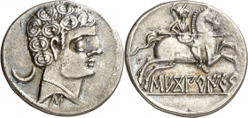 Secobirices (Saelices). Denario. (FAB. 2168) (ACIP. 1869). 3,69 g. MBC+.