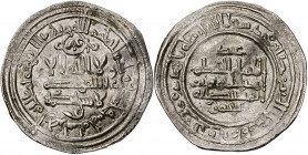 Califato. AH 355. Al Hakem II. Medina Azzahra. Dirhem. (V. 454) (Fro. 34). Ex Áureo 07/03/2001, nº 3051. 2,63 g. MBC+.