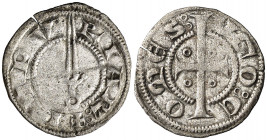 Comtat d'Empúries. Hug V (1269-1277). Empúries. Diner. (Cru.V.S. 103) (Balaguer 110) (Cru.C.G. 1916). Ex Colección Ègara, 26/04/2017, nº 40. Muy rara....
