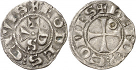Comtat de Rodés. Enric II (1275-1304). Rodés. Diner. (Cru.V.S. falta) (Cru.Occitània 69a var) (Cru.C.G. 2019 var). 0,89 g. MBC+.