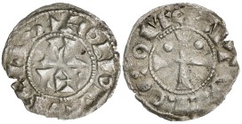Vescomtat de Bearn. A nom de Cèntul (s. XI-1426). Diner morlà. (Cru.V.S. 166) (Cru.Occitània 92) (Cru.C.G. 2030). 0,43 g. MBC-.
