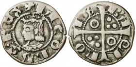 Jaume II (1291-1327). Barcelona. Diner. (Cru.V.S. 344) (Cru.C.G. 2160). Letras A y U góticas. 1 g. MBC.