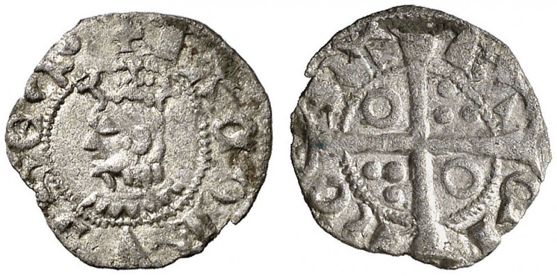 Jaume II (1291-1327). Barcelona. Òbol. (Cru.V.S. 349) (Cru.C.G. 2167). Letras A ...