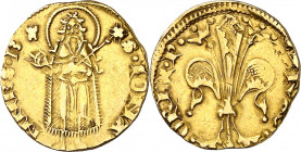 Pere III (1336-1387). València. Mig florí. (Cru.V.S. 394) (Cru.Comas 26) (Cru.C.G. 2216). Marca: torre. Buen ejemplar. Ex Áureo 17/12/2003, nº 331. Es...