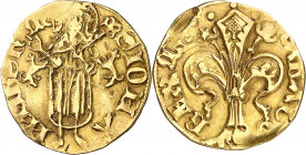 Alfons IV (1416-1458). Mallorca. Florí. (Cru.V.S. 802) (Cru.Comas 110) (Cru.C.G. 2844). Marca: perros. Ex Áureo 20/12/2000, nº 1363. 3,44 g. MBC.